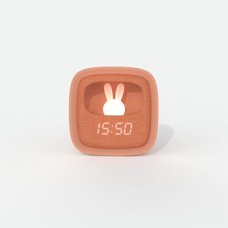 Réveil Veilleuse Billy Clock avec affichage numérique et motif lapin, design moderne