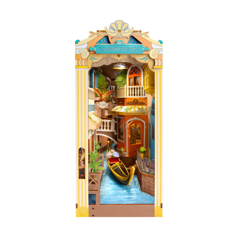 Kit d'insertion d'étagère Rolife Romantic Venice, miniature détaillée avec gondole