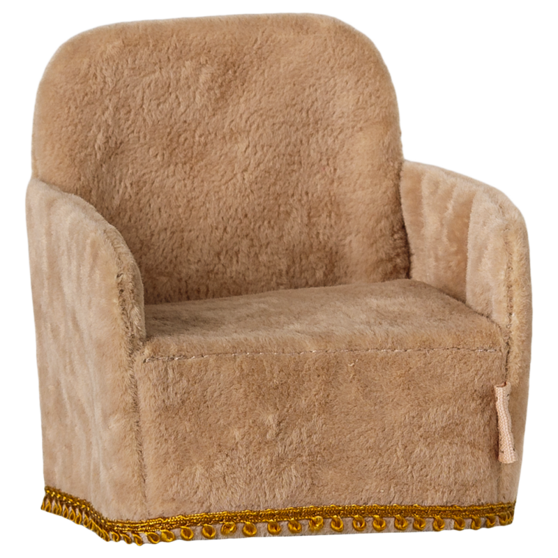 Fauteuil Pliable Souris - Poudre en tissu doux, design compact et élégant