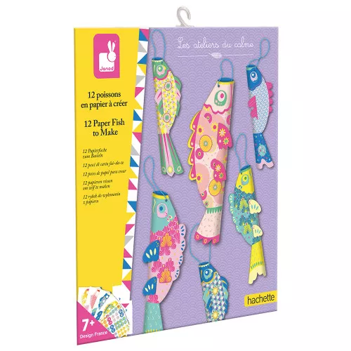 12 Poissons en Papier à Créer, kit créatif coloré pour enfants, activités manuelles