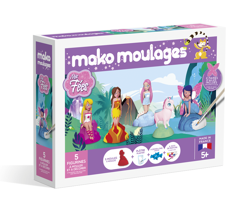 Coffret Créatif Mako Moulages Mes Fées avec figurines à peindre, loisirs créatifs