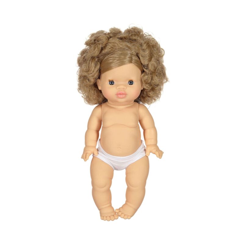 Poupée Lise-Anaïs Gordis 37cm avec cheveux bouclés et culotte blanche