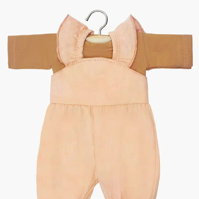 Ensemble Salopette Claudie Milleraie Saumon et Cassonade, tenue bébé élégante