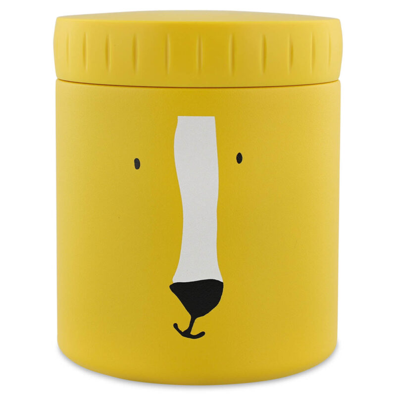 Pot alimentaire isotherme 350 ml jaune avec motif d'ours, design ludique