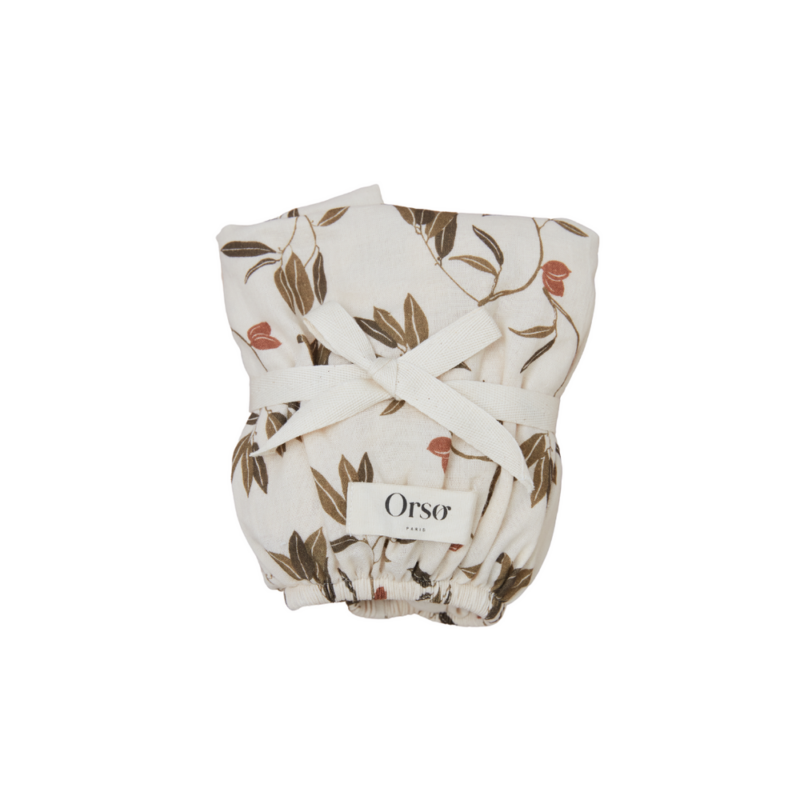 Housse de matelas à langer avec motif floral, tissu doux et élastique