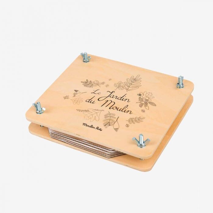 Presse à fleurs Le jardin du moulin en bois avec motifs floraux, outil créatif.