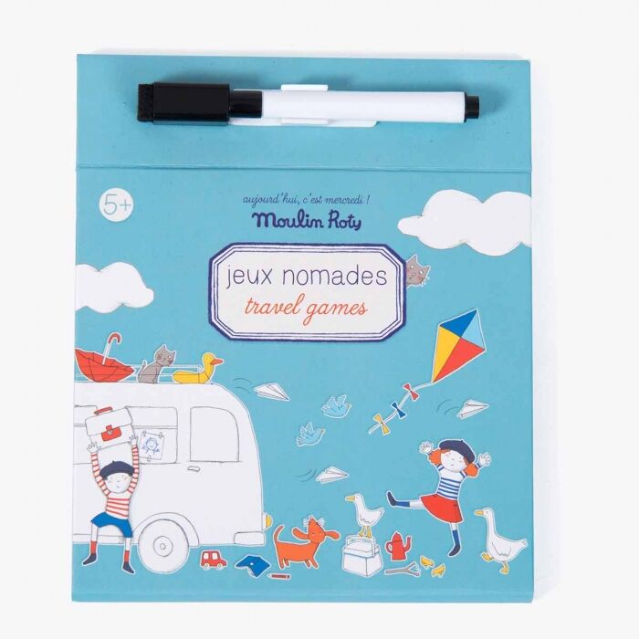 Jeux Nomades - Aujourd'hui c'est mercredi, cahier d'activités avec feutre effaçable, enfants.