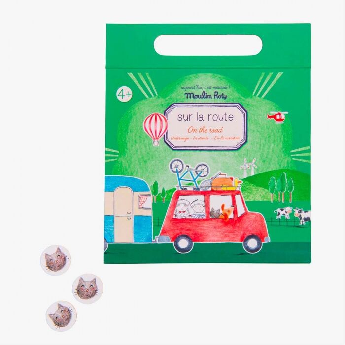 Jeu Sur la Route Magnétique - Aujourd'hui c'est Mercredi, boîte verte avec illustrations
