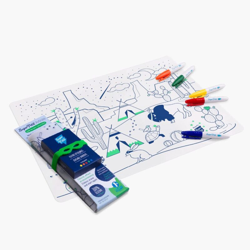 Set de Table à Colorier avec motifs de désert et feutres inclus, activité créative