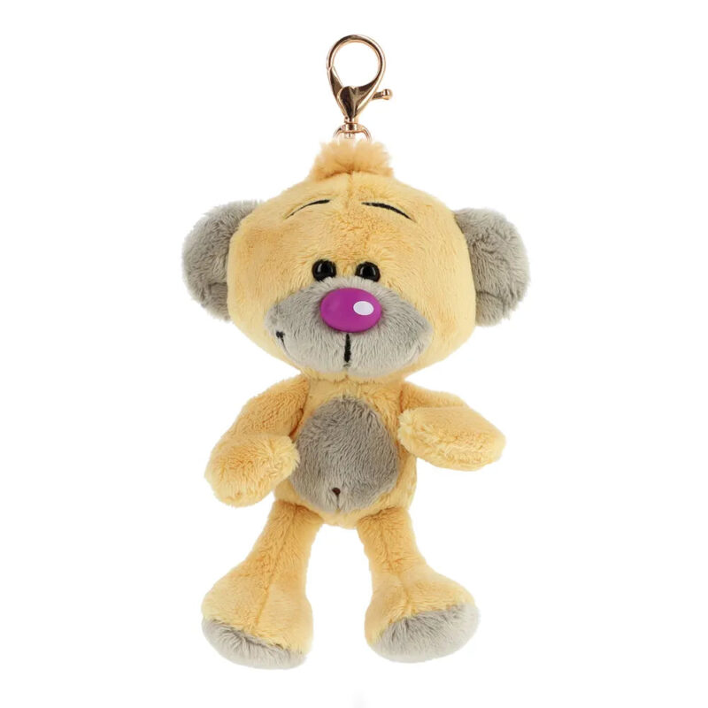 Porte-clés peluche Pimboli 10cm, mignon et doux, avec attache métallique.