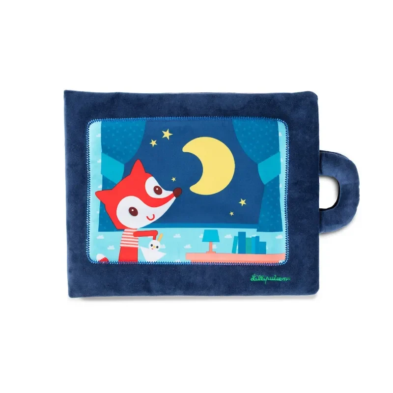 Livre d'activités Bonsoir petit renard avec illustration de renard et lune, jouet éducatif