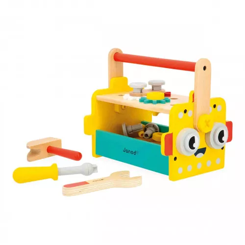 Caisse à Outils Robot Brico'Kids en bois coloré avec outils inclus
