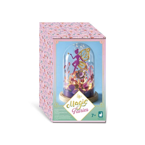 Cloche Lumineuse Magic Fairies à Créer, boîte colorée avec fée et lumières LED