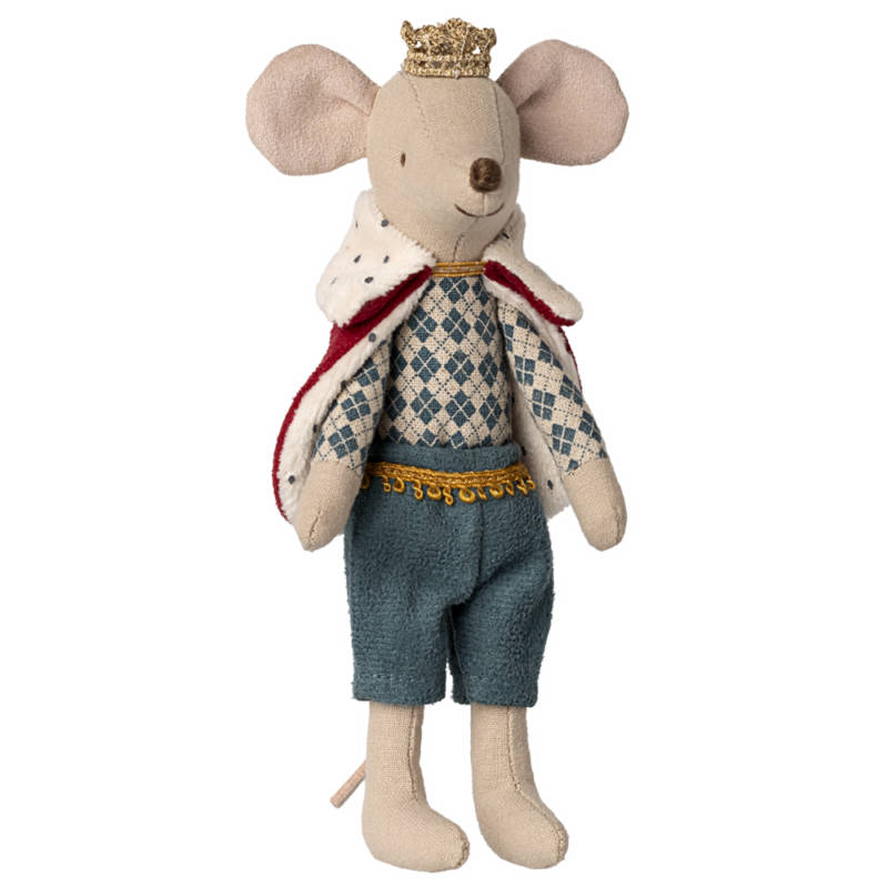 Souris Roi, Papa : peluche souris avec couronne et cape, jouet enfant