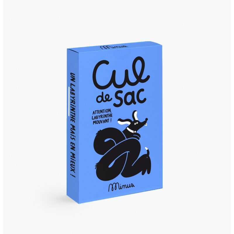 Jeu de Cartes Cul de Sac, boîte bleue avec illustration chien, jeu de société.