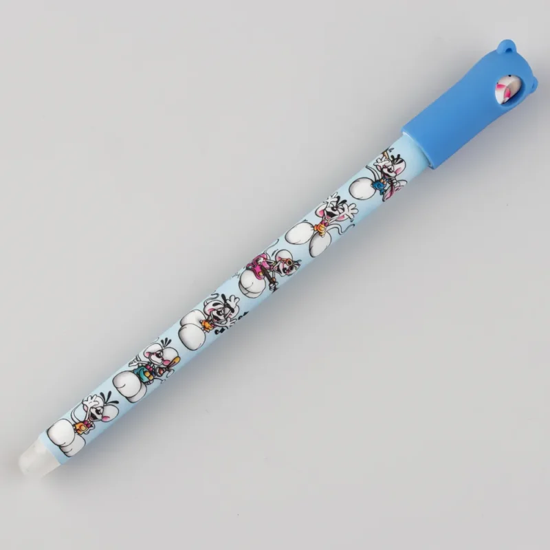 Stylo Twist effaçable Diddl avec motifs colorés, capuchon bleu