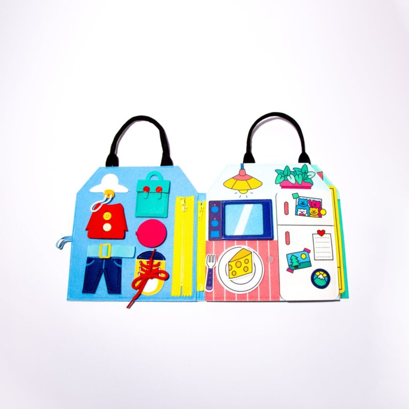 Montessori Playkit - My Day : livre d'activités coloré avec vêtements et objets du quotidien