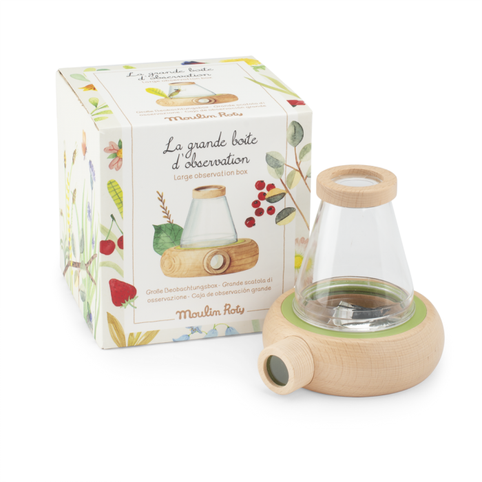 Grande boîte d'observation Le Jardin du Moulin avec loupe intégrée, boîte colorée