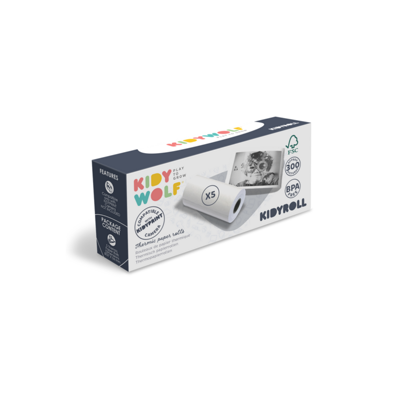 Recharge papier pour KIDYPRINT / K-PRINT, rouleau blanc, compatible imprimante.