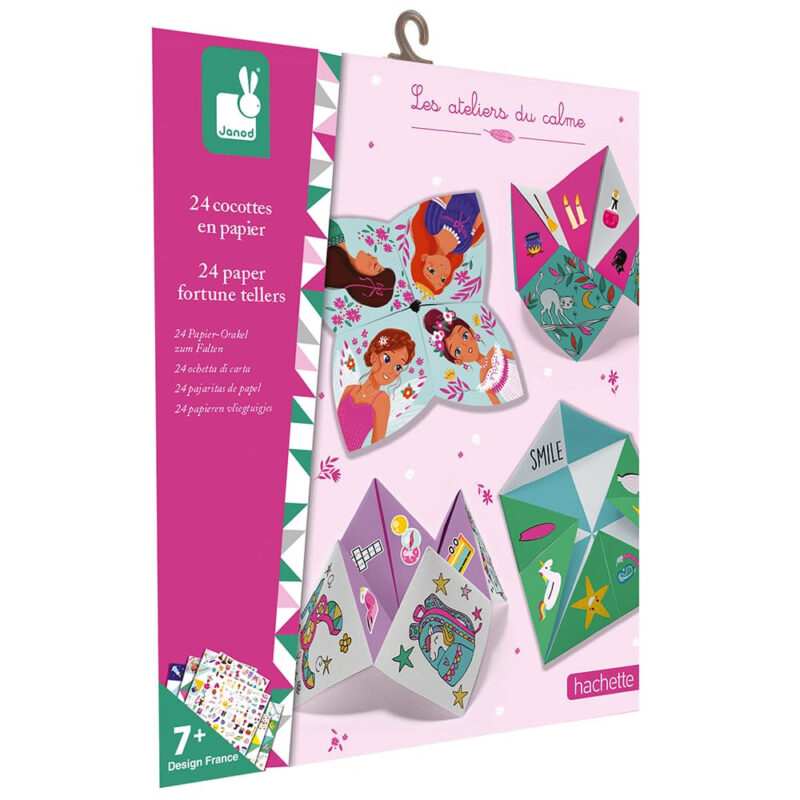Kit Créatif - Cocottes en Papier avec motifs colorés et illustrations ludiques.