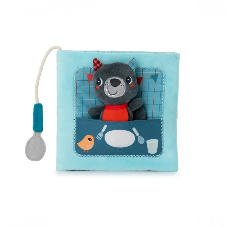 Livre d'activités 'Bon appétit' avec peluche ours et cuillère, jouet éducatif
