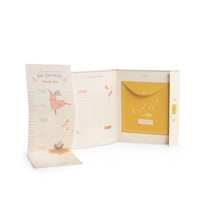 Livre de naissance La Petite École de Danse avec toise et pochette illustrée