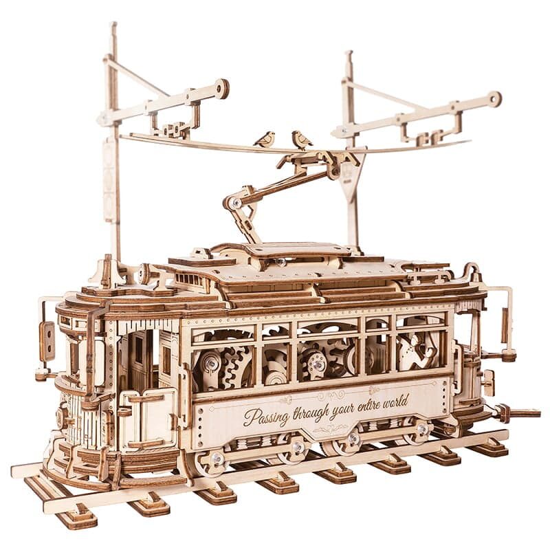 ROKR Tramway Classique de Lisbonne LK801, maquette en bois détaillée