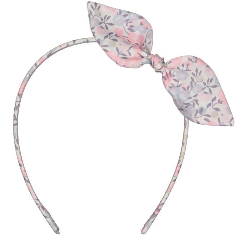 Serre-tête nœud lapin Liberty, motif floral pastel, accessoire cheveux élégant
