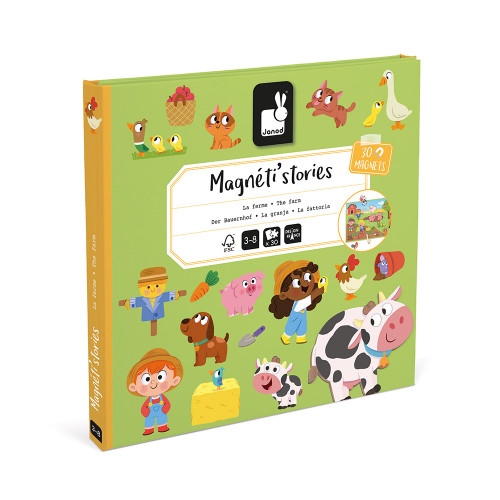 Magnéti'stories la Ferme : boîte de jeu éducatif avec animaux et fermier.