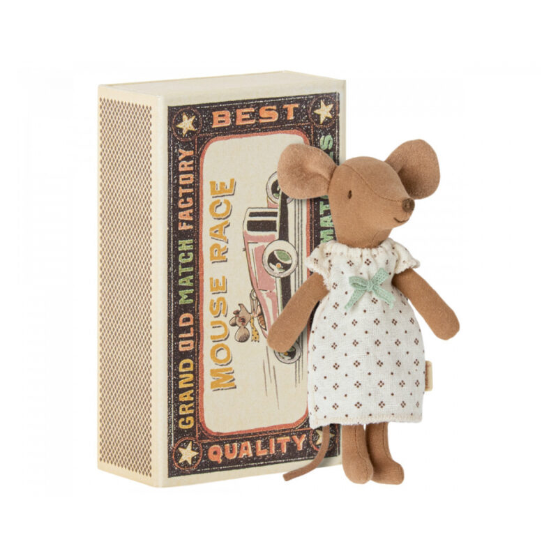 Boîte d'allumettes avec Souris Maileg - Big Sister, jouet en peluche mignon