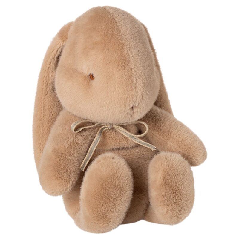 Peluche Lapin Bunny Medium en peluche douce, couleur beige, avec un ruban.