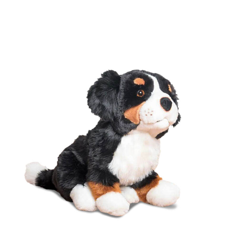 Peluche Chien Ferdinand en position assise, douce et réaliste