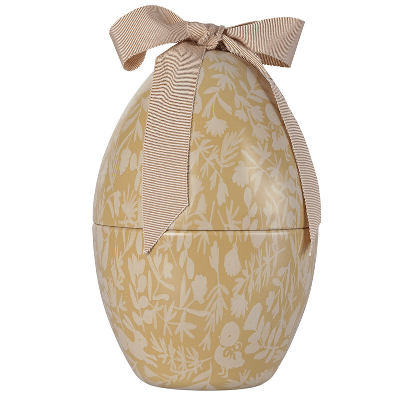 Œuf de Pâques Médium Maileg avec motif floral et ruban décoratif