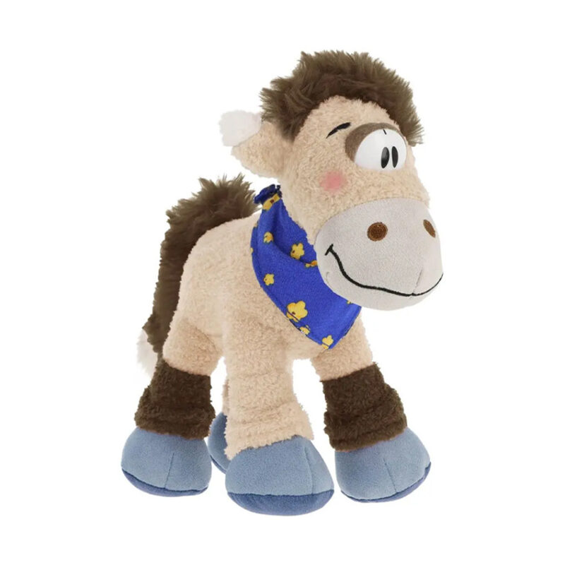 Peluche Loupsily 26 cm - Diddl, cheval en peluche avec foulard bleu