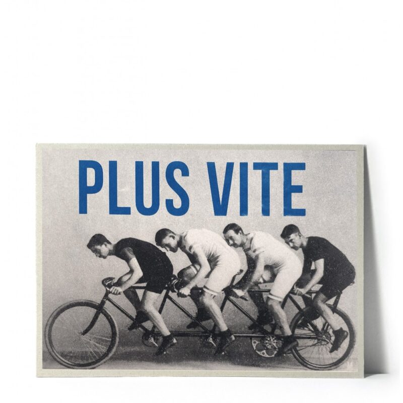 Carte Postale PLUS VITE - Édition Collector J.O. PARIS 2024, cyclisme vintage