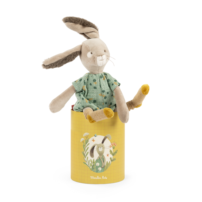 Poupée Lapin Sauge en Boîte - Trois Petits Lapins, jouet en peluche mignon