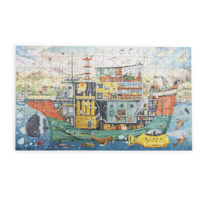 Puzzle Le Bateau 200 Pièces - Le Jardin du Moulin, illustration colorée de bateau