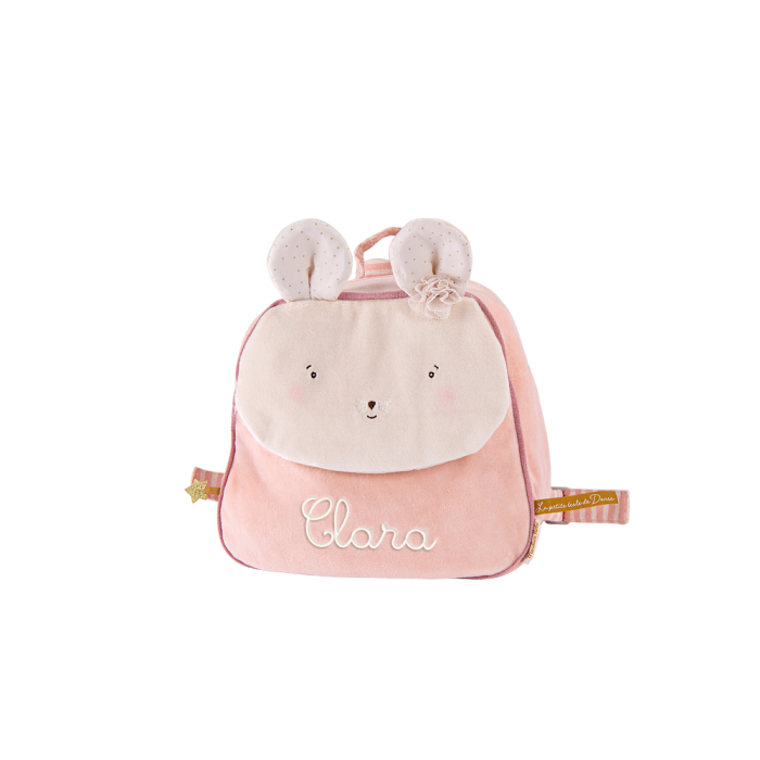Sac à dos Souris - La Petite École de Danse, rose avec oreilles de souris.