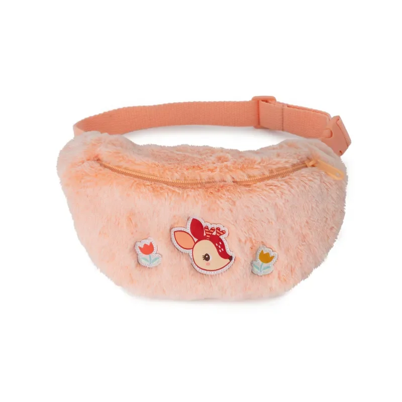Sac banane Stella le faon en peluche douce avec motifs floraux colorés