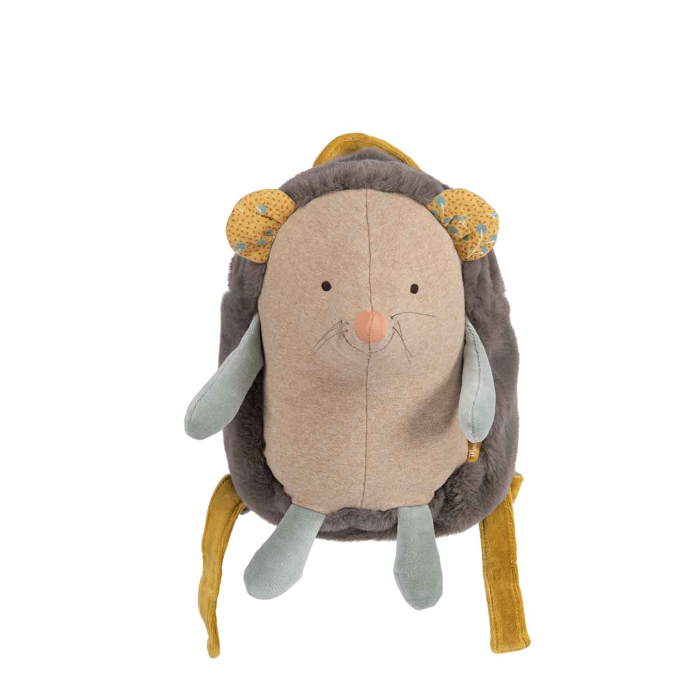 Sac à dos Hérisson - Trois petits lapins, peluche douce et design enfantin