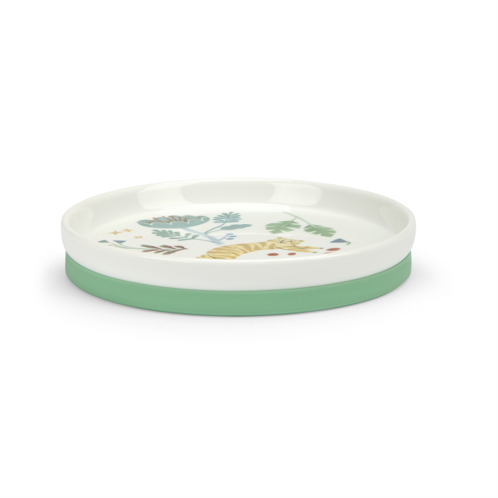 Set vaisselle porcelaine La Forêt Mawa, assiette avec motifs nature