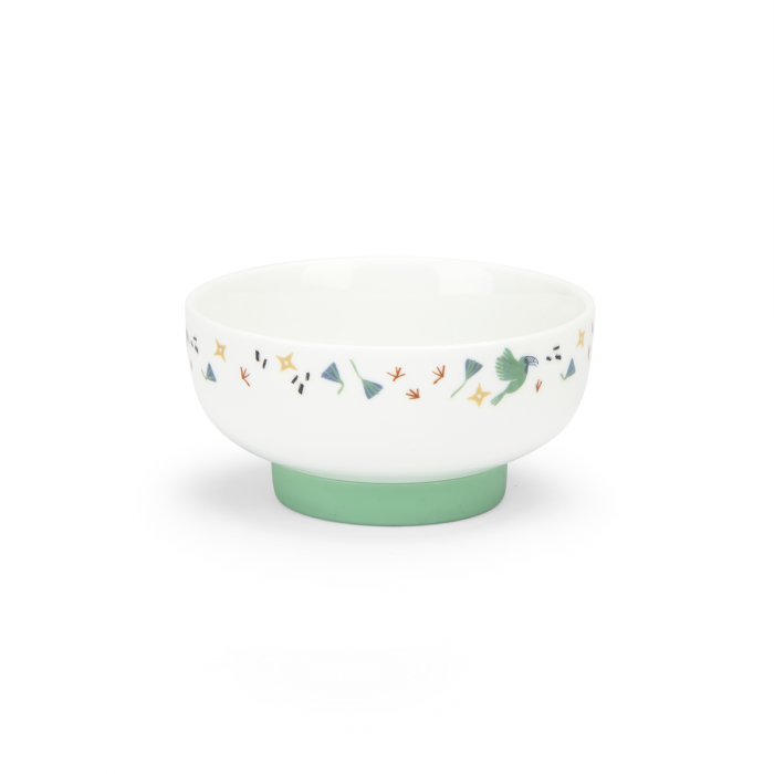 Set vaisselle porcelaine La Forêt Mawa : bol décoré motifs nature