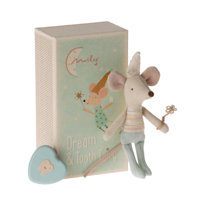 Boîte d'allumette avec Souris Maileg - Fée des dents, jouet en tissu avec boîte décorative
