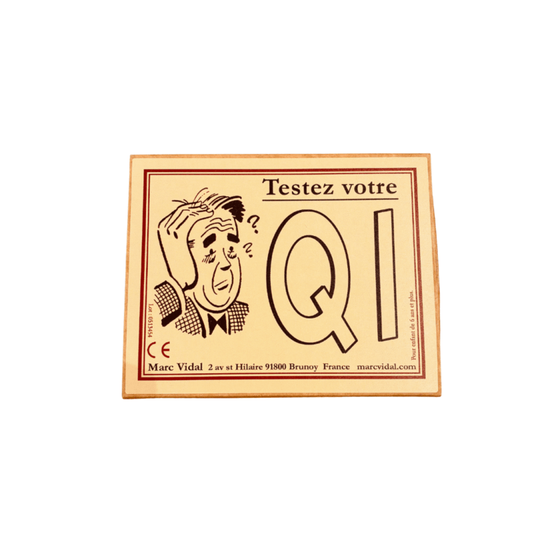 Testez votre QI - Jeu Made in France, boîte en carton avec illustration amusante