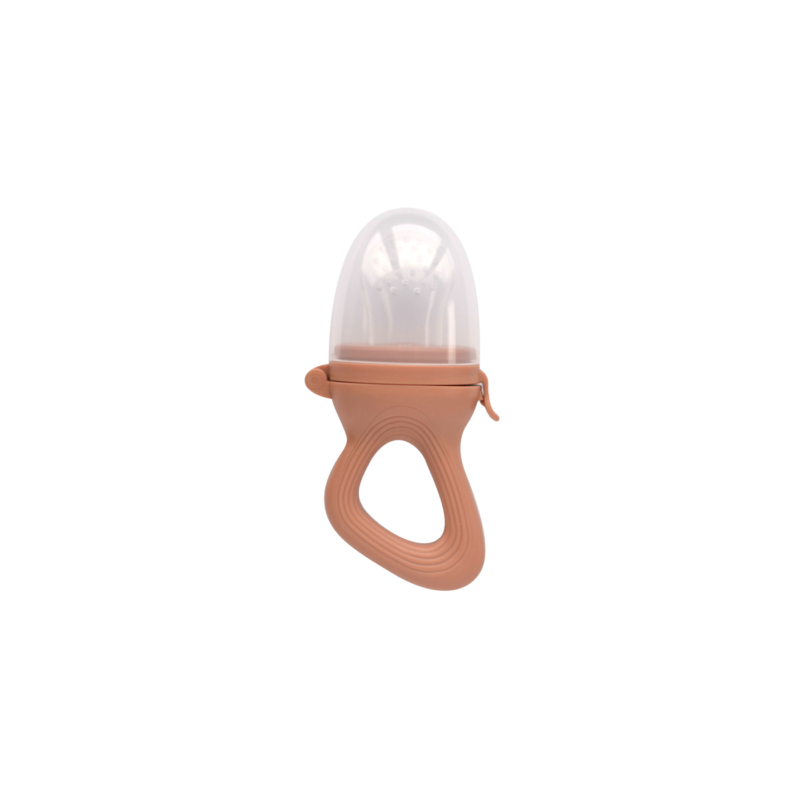 Tétine grignoteuse en silicone rose avec poignée ergonomique, accessoire bébé