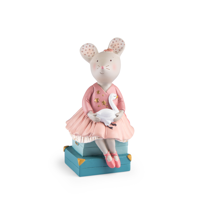 Tirelire Souris - La Petite École de Danse, figurine souris en robe rose