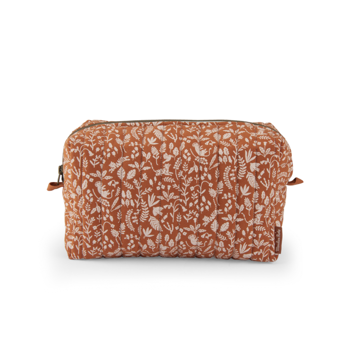 Trousse de Toilette La Forêt Mawa avec motif végétal, couleur terre cuite
