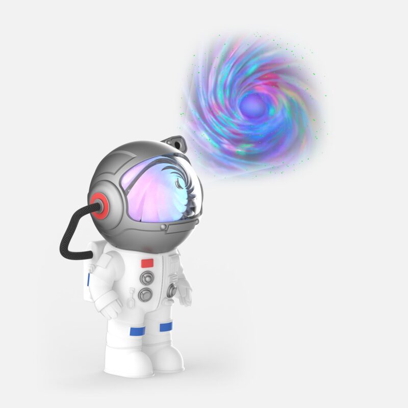 Stellar Light : figurine d'astronaute avec casque réfléchissant et vortex lumineux