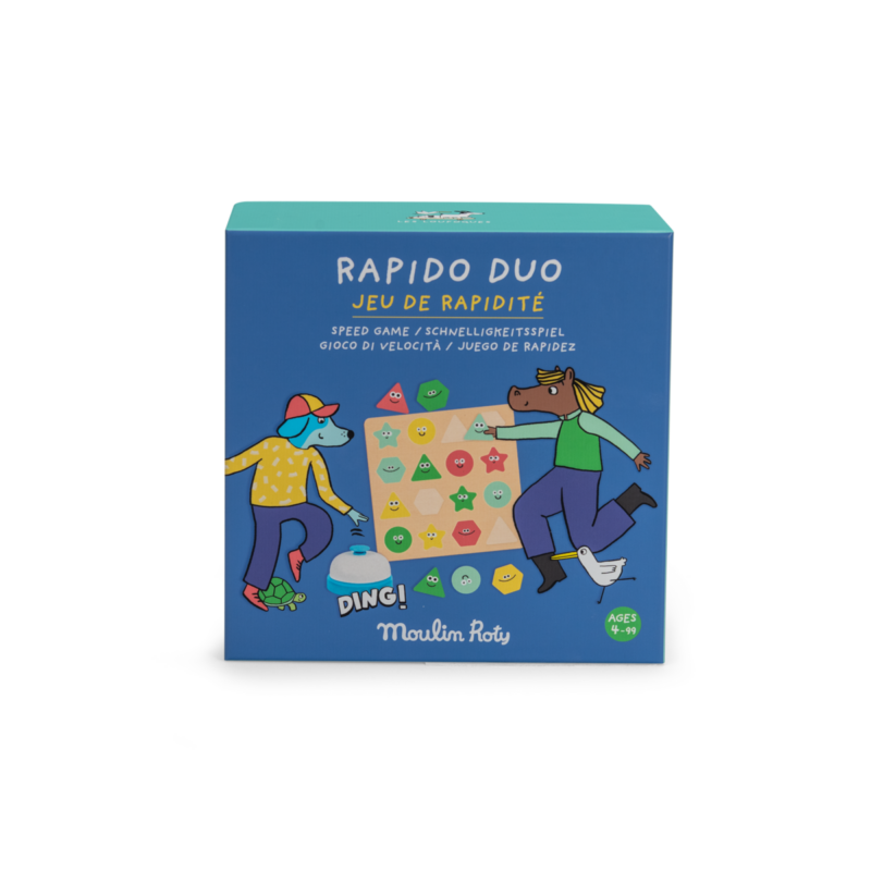 Rapido Duo Les Loufoques : jeu de rapidité coloré pour enfants, boîte illustrée