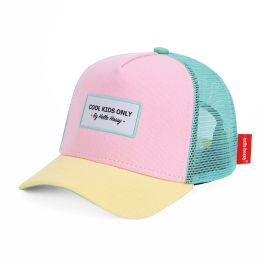Casquette Mini Poppy colorée avec visière jaune et filet turquoise, style décontracté.